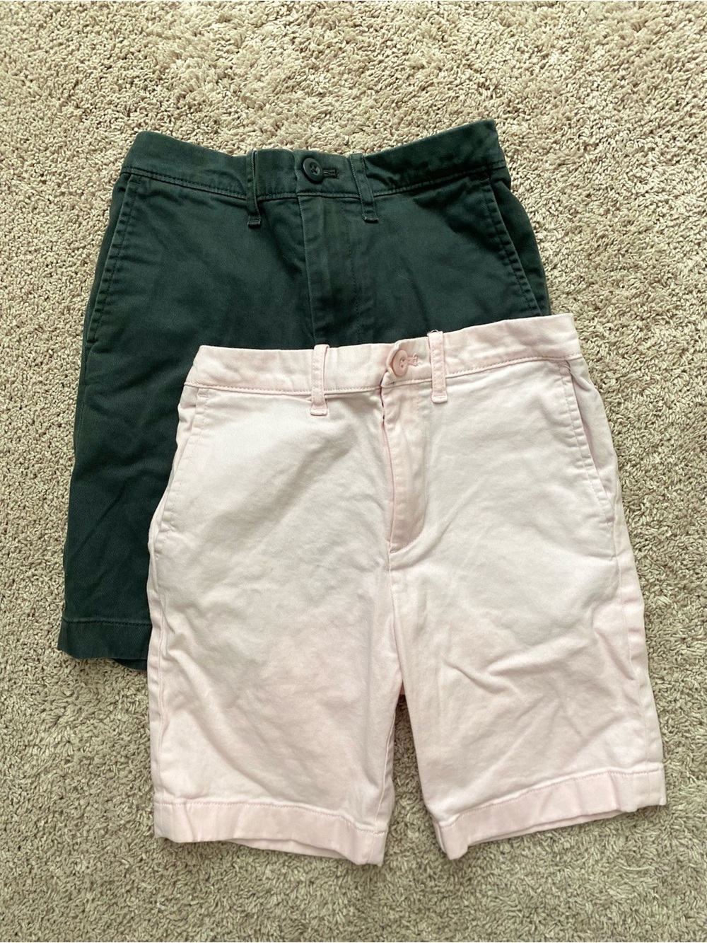 Crewcuts Light Pink and Dark Gray Kids Chino Shorts Duo-Size 8